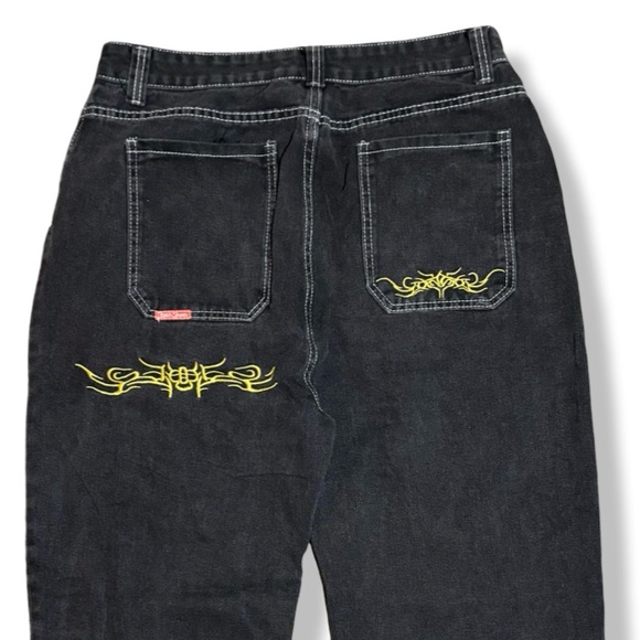 Levi's Other - Y2K Style Black Embroidered Baggy Jeans